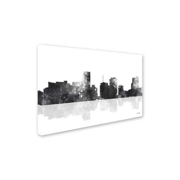 Marlene Watson 'Miami Florida Skyline BG-1' Canvas Art,12x19